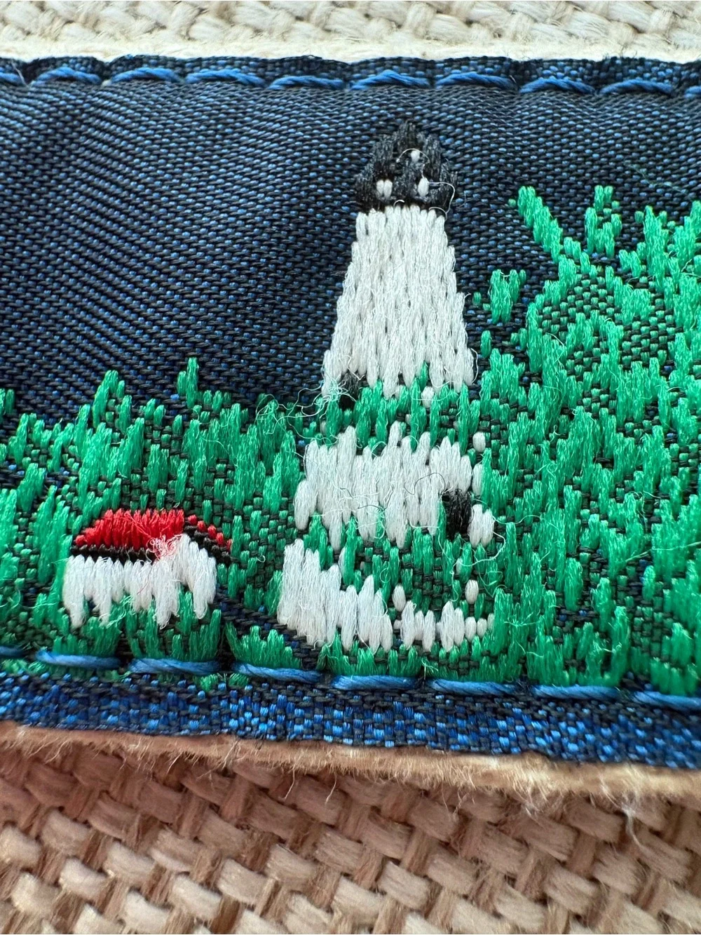 Vintage Leather Man Ltd Needlepoint Lighthouse Belt – Size 38 Coastal Prep